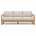 Canapé de jardin 3 places en bois massif beige 220 x 85 x 78 cm