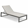 Bain de soleil réglable en aluminium et textilène gris clair anthracite 195 x 65 x 30-85 cm